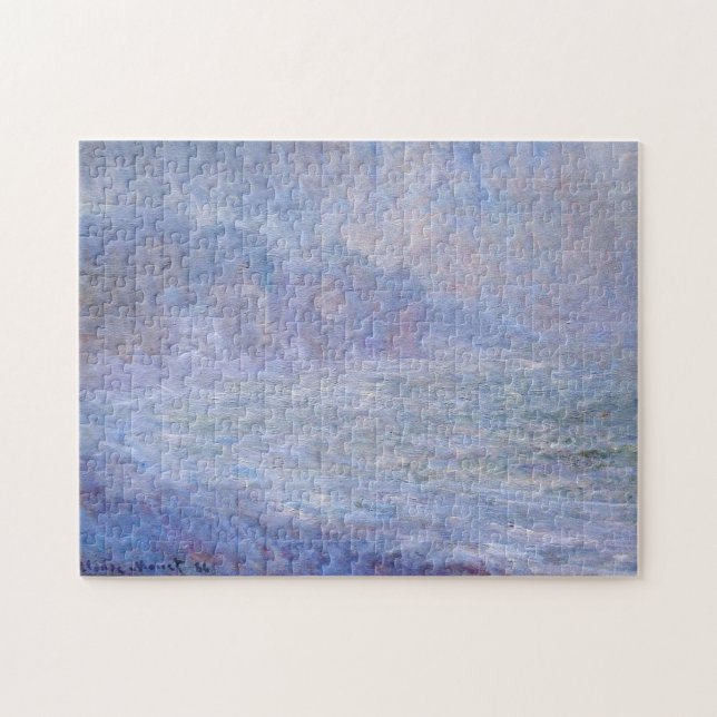 Quebra-cabeça Cliff em Pourville Rain Monet Fine Art (Horizontal)