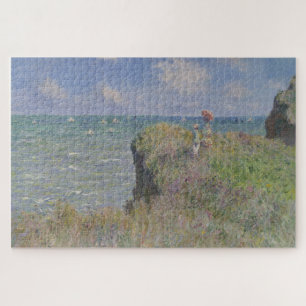 Quebra-cabeça Cliff Walk na Pourville Vintage Art de Monet
