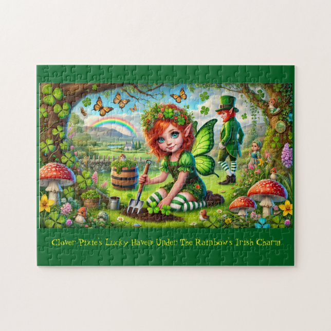 Quebra-cabeça Clover Pixie Quebra-cabeça, Fairy Leprechaun Rua d (Horizontal)