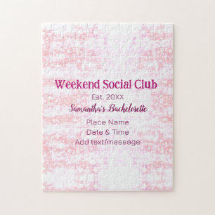 Quebra-cabeça Clube social de fim de semana rosa brilho despedid
