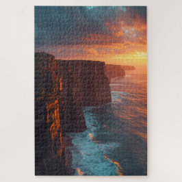 Quebra-cabeça Coastal Cliff Sunset Jigsaw Puzzle