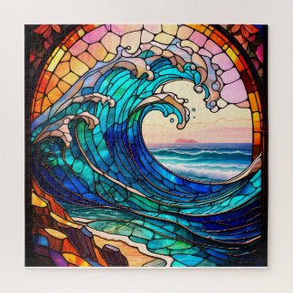 Quebra-cabeça Coastal Stained Glass Jigsaw Puzzle