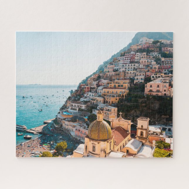 Quebra-cabeça Coastline | Positano Italy, Cliffside Village (Horizontal)