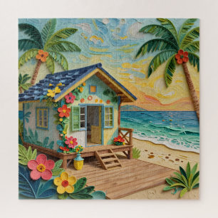 Quebra-cabeça Cobertor de Casa de Praia Oceânica