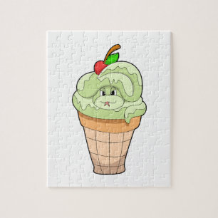 Quebra-cabeça Cobra com cone de Sorvete e Cherry