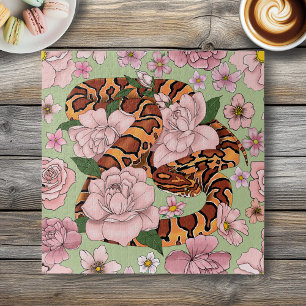 Quebra-cabeça Cobra Milho Flores Rosa Verde