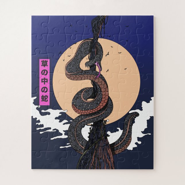 Quebra-cabeça Cobra na Grama (Vertical)