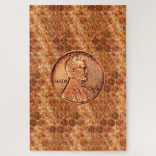 Quebra-cabeça Cobre Abraham Lincoln, 1 centavo de cobre