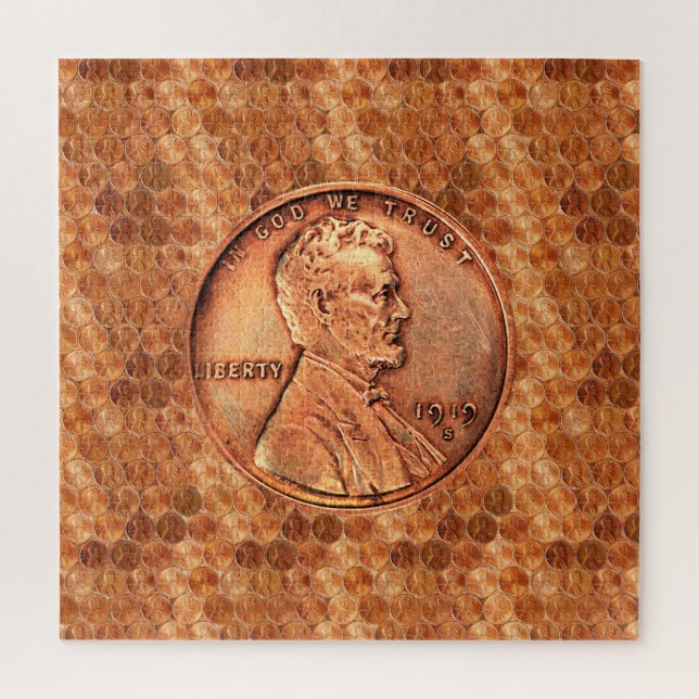 Quebra-cabeça Cobre Abraham Lincoln, 1 centavo de cobre (Vertical)