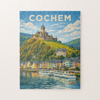Quebra-cabeça Cochem Alemanha Arte de Viagem Vintage