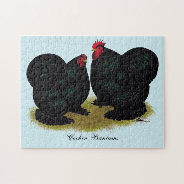 Quebra-cabeça Cochins Black Bantam Pair (Horizontal)