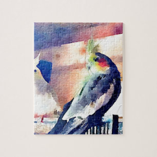 Quebra-cabeça Cockatiel da Aquarela