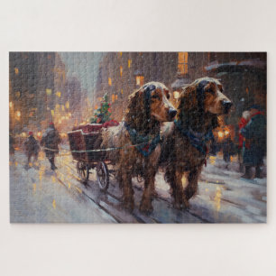 Quebra-cabeça Cocker Spaniel Inglês Temporada Festiva de Natal