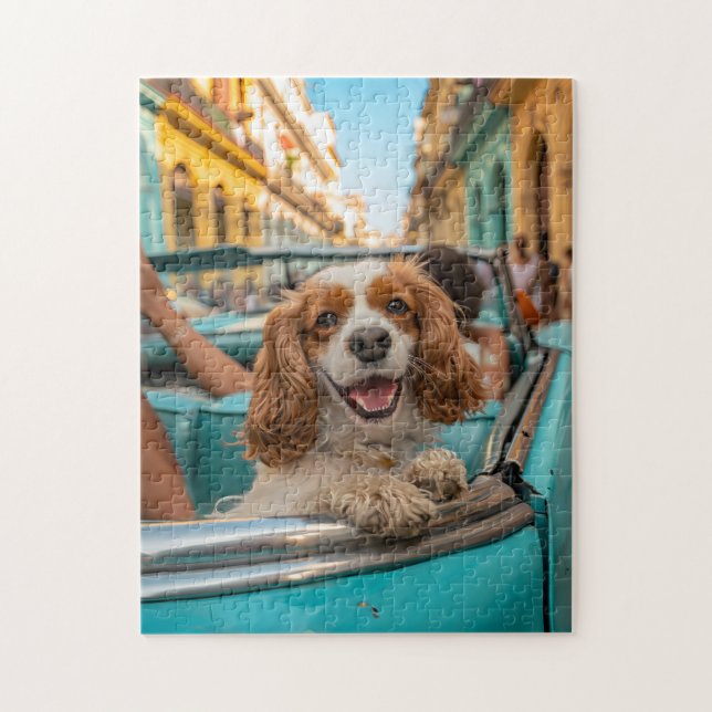 Quebra-cabeça Cocker Spaniel King Charles Tira Selfies em Cuba (Vertical)