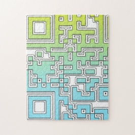 Quebra-cabeça Código QR - Aqua Amarelo