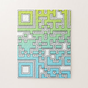 Quebra-cabeça Código QR - Aqua Amarelo