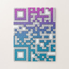 Quebra-cabeça Código QR - Azul Roxo
