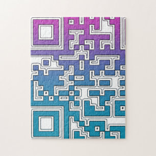 Quebra-cabeça Código QR - Azul Roxo