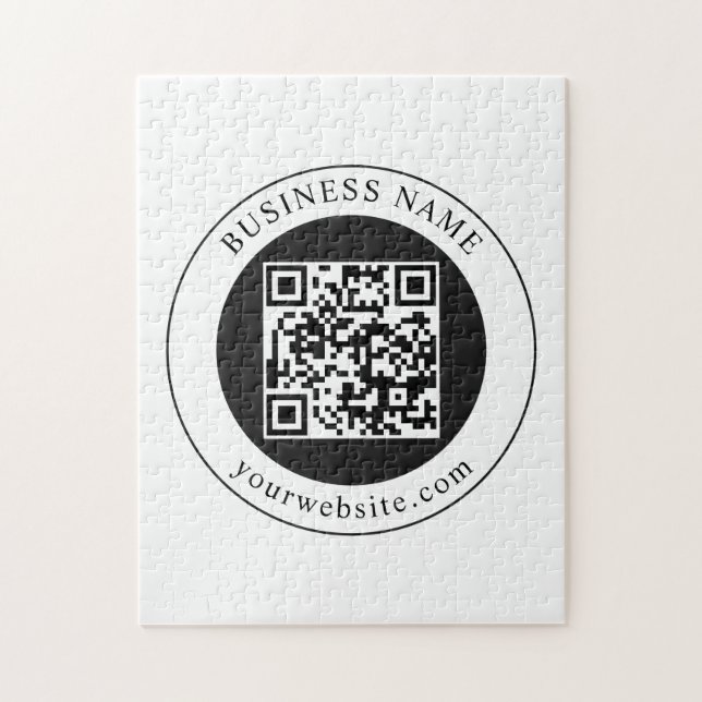 Quebra-cabeça Código QR com Nome da Empresa Editável (Vertical)