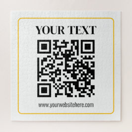 Quebra-cabeça Código QR e texto editáveis com borda de ouro amar