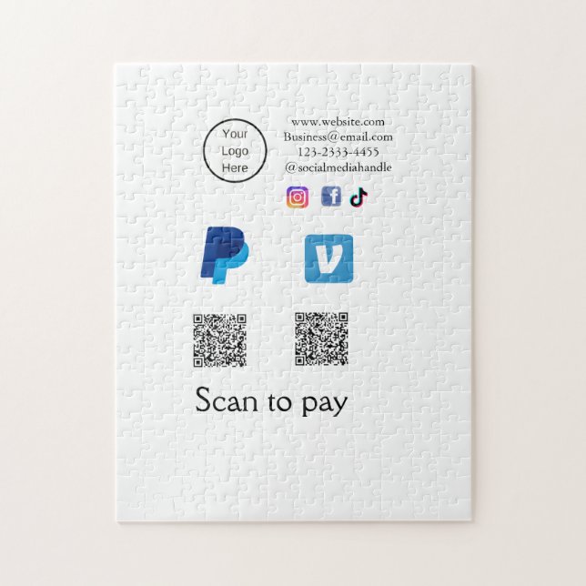 Quebra-cabeça código QR Pagar PayPal venmo digitalizar adicionar (Vertical)