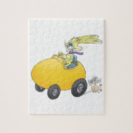 Quebra-cabeça Coelhinho da Páscoa que conduz um ovo da páscoa!