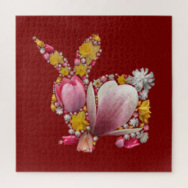 Quebra-cabeça Coelhinho de Páscoa Floral