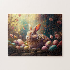 Quebra-cabeça Coelhinho felz pascoa com ovos de Páscoa