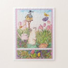 Quebra-cabeça Coelhinho Whimsical em Primavera Garden
