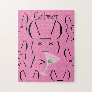 Quebra-cabeça Coelho Ascii Bonito segurando martini Thunder_Cove