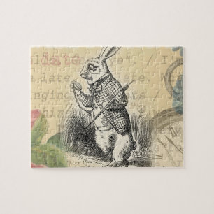 Quebra-cabeça Coelho Branco Arte da Alice no País das Maravilhas