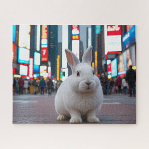 Quebra-cabeça Coelho Branco na Times Square