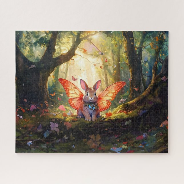 Quebra-cabeça Coelho caprichoso em uma floresta encantada (Horizontal)