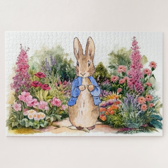 Quebra-cabeça Coelho clássico em seu jardim (Horizontal)