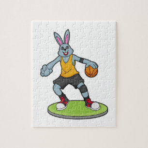 Quebra-cabeça Coelho como jogador de basquetebol
