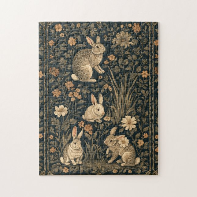 Quebra-cabeça Coelho da Páscoa Estilo Chic William Morris Arte & (Vertical)