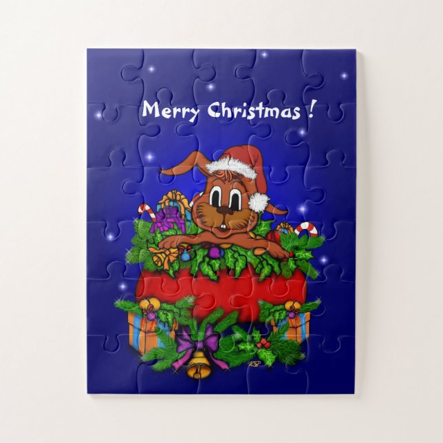 Quebra-cabeça Coelho Natal (Vertical)