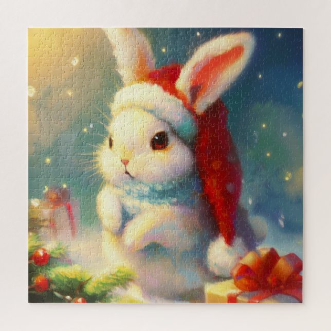 Quebra-cabeça Coelho Natal (2) (Vertical)
