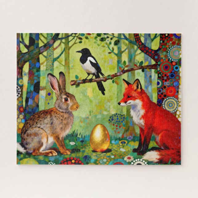 Quebra-cabeça Coelho, Pega, Raposa e “O Segredo da Floresta” (Horizontal)