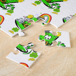 Quebra-cabeça Coelhos do Dia de São Patrício Feliz Puzzles