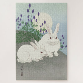 Quebra-cabeça Coelhos Orientais Difíceis Arte Vintage 1000 peças