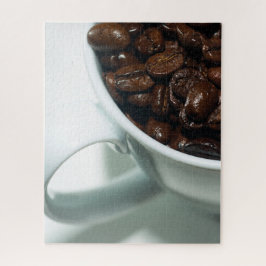 Quebra-cabeça Coffee Beans in White Cup Close-Up