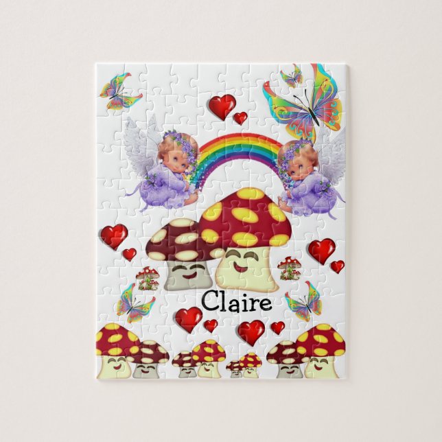 Quebra-cabeça Cogumelo, Anjos, Rainbots Borboleta (Vertical)