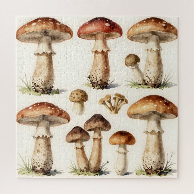 Quebra-cabeça Cogumelo Fungo Botânico Antigo Toadstool  (Vertical)
