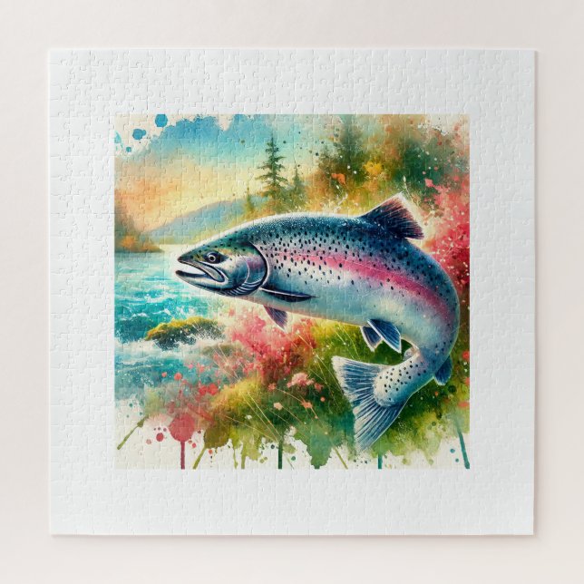 Quebra-cabeça Coho salmon 180724AREF119 - Watercolor (Vertical)