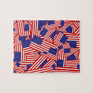 Quebra-cabeça Colagem da bandeira americana