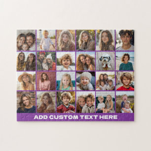 Quebra-cabeça Colagem de 24 Fotos com Texto Personalizado