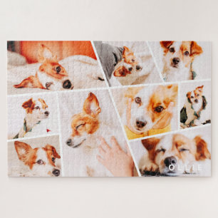 Quebra-cabeça Colagem de 9 Fotos Personalizadas Simples Modernas