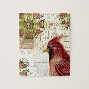 Quebra-cabeça Colagem de Cardinal e Ephemera