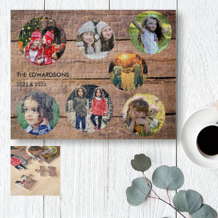 Quebra-cabeça Colagem de família 7 fotos nome da família exclusi